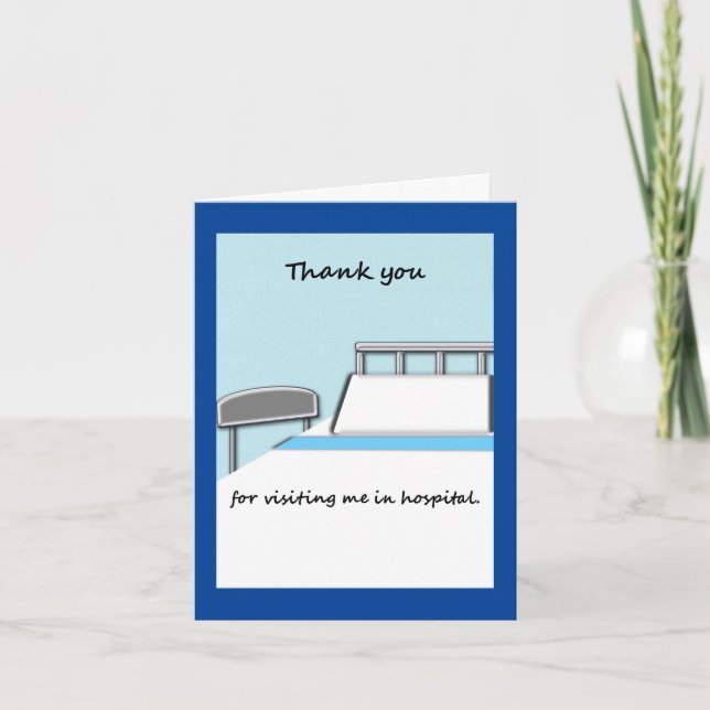 Tackkort för sjukhusvisit. (Framsida)