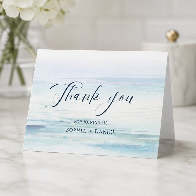 Tackkort för strandbröllop inbjudan (Skapare uppladdad)