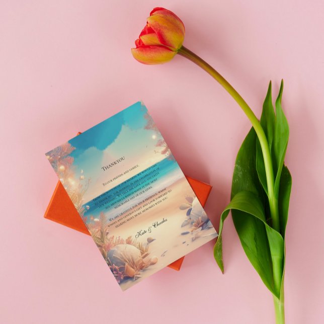 Tackkort för strandbröllop tack kort (Skapare uppladdad)