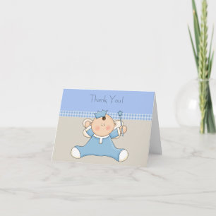 Tackkort för Tan Blue Prince Baby Pojke