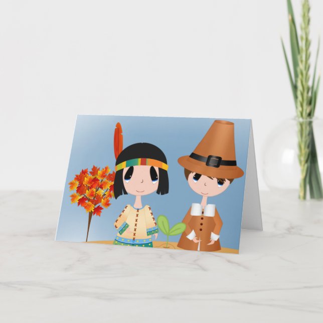 Tackkort för Thanksgiving Helgkort (Framsida)