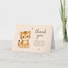 Tackkort för Tiger Cub Baby Shower Kort