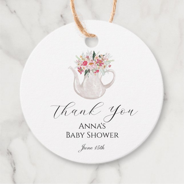 Tackkort för trädgårdste-fest gåvor etiketter (Framsida)