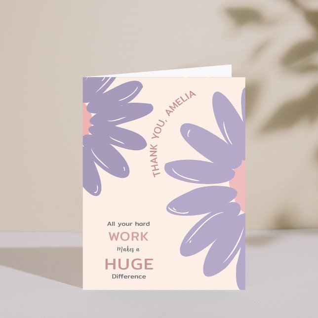 Tackkort för uppskattning av personal på blomsterb inbjudan (Flower Employee Staff Appreciation Thank You Card)