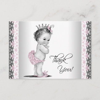 Tackkort för Vintage Princess Baby Shower Tack Kort