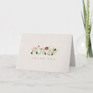 Tackkort för Whimsical Wildflowers Trädgårdsbröllo Meddelande