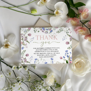 Tackkort för Wildflower Baby Shower Tilläggskort