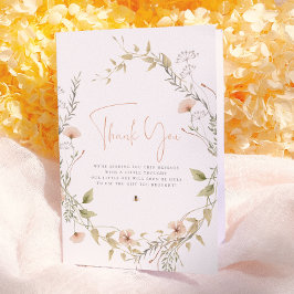 Tackkort för Wildflower & Boho Bee Girl Baby Showe