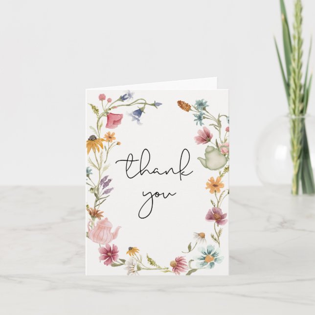 Tackkort för Wildflower Tea Party (Framsida)