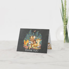 Tackkort för Woodland Chalkboard Baby Shower 
