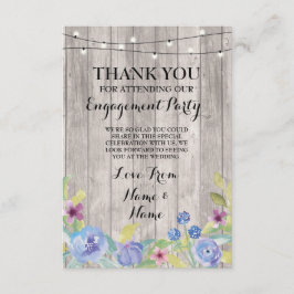 Tackkort Förlovning Bröllop Trä Blommig Tack Kort