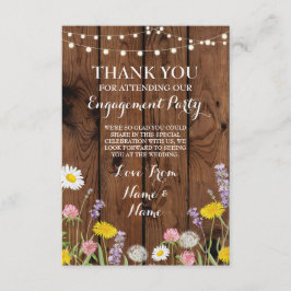 Tackkort Förlovning Bröllop Vild Trä Blommig Tack Kort