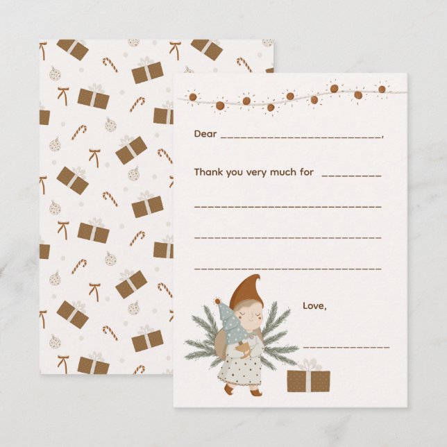 Tackkort från julafton, fyll i kortet OSA kort (Fram/baksida)