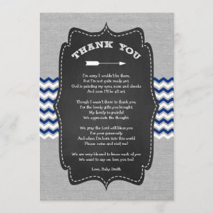 Tackkort från Rustic Arrow Baby Shower med dikt Inbjudningar