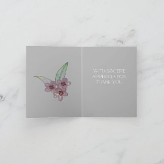 Tackkort - Grå blommor Kort
