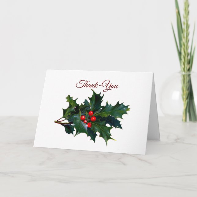 Tackkort Holly Holiday Card Helgkort (Framsida)