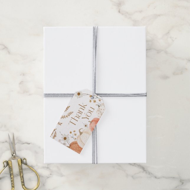 Tackkort Höst Pumpa Höst  Presentetikett (Med Snöre)