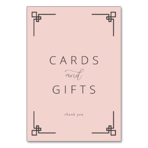 Tackkort i rosa minimalistisk design med uttrycket bordsnummer