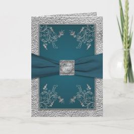 Tackkort i teal på pewter