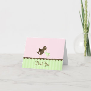 Tackkort-kort för baby Bird Shower Tack Kort