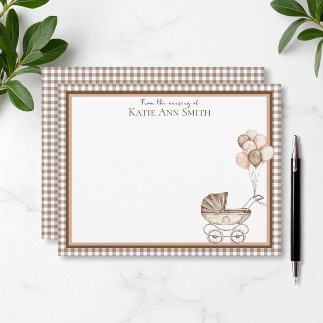 Tackkort-kort för neutralt babyskor anteckningskort (Neutral baby shower thank you cards)