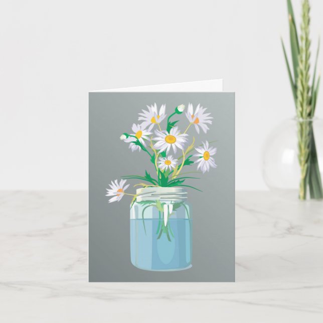 Tackkort-kort för sommarDaisy Tack Kort (Framsida)