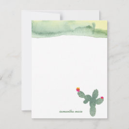 Tackkort-kort för vattenfärgsAbstrakt Cactus Card Anteckningskort