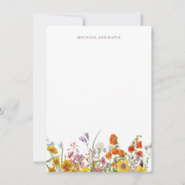 Tackkort-kort för Wildblomma Tack Kort