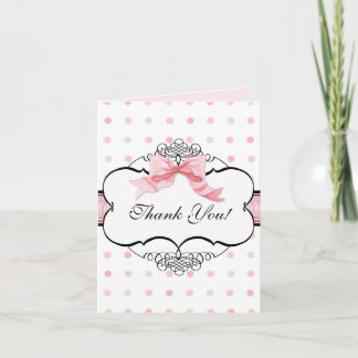 Tackkort-kort - Fransk Bow Dot Swirl vs2 Tack Kort