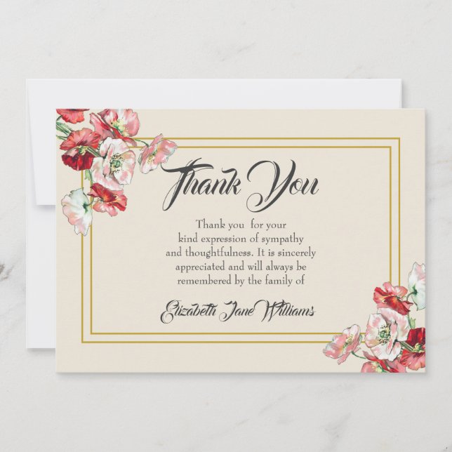 Tackkort-kort| poppies tack kort (Framsida)