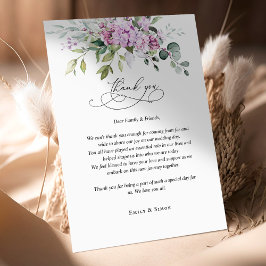 Tackkort Lila Grönska Script Bröllop Tilläggskort