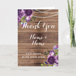 Tackkort Lila Trä Blommor Ljus Bröllop