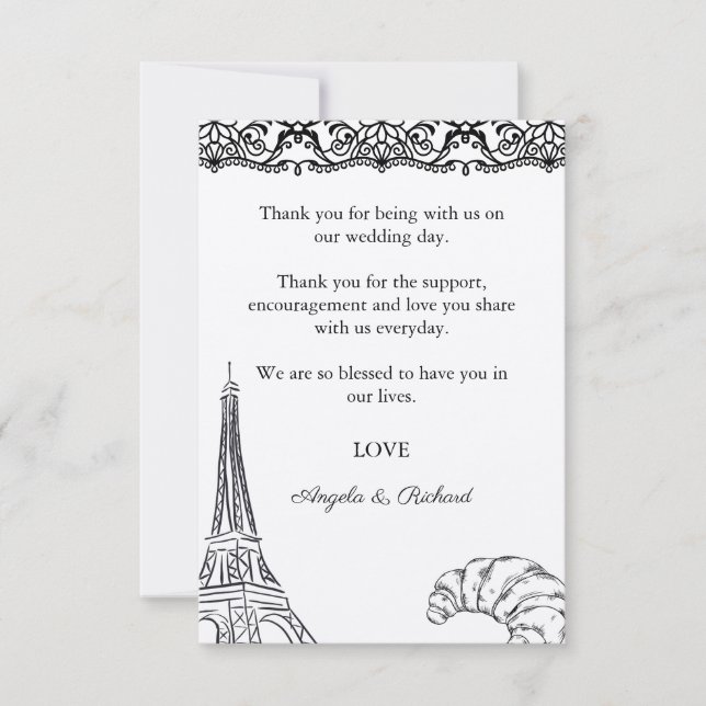 Tackkort, manus Tackkort, Paris Tack Kort (Framsida)