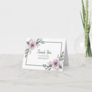 Tackkort Mauve Ro Blommigt Elegant Kort