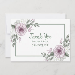 Tackkort Mauve Ro Blommigt Elegant Kort