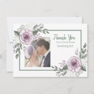 Tackkort Mauve Ro Blommigt Photo Kort