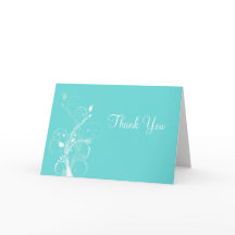 Tackkort med akeliblå och vit blomsterdekor