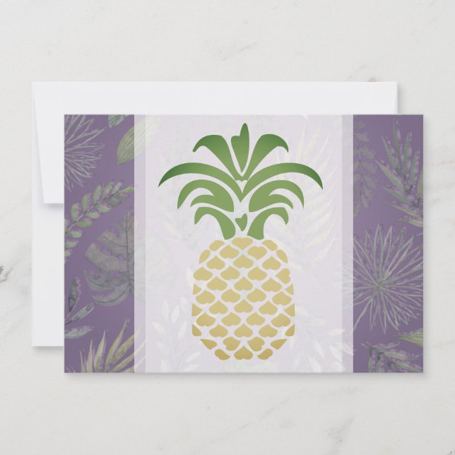 Tackkort med Ananas Hjärtan Tack Kort (Framsida)