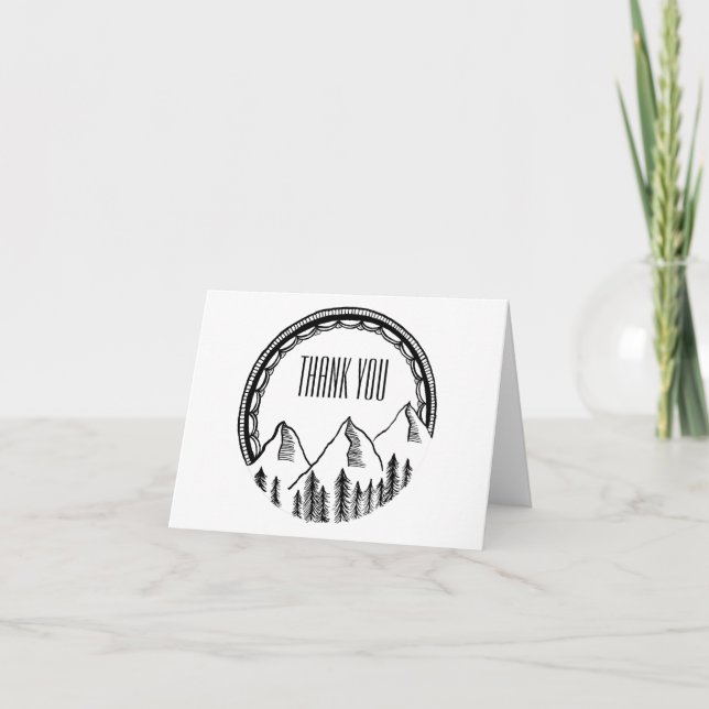 Tackkort med berg och gränsen (Framsida)