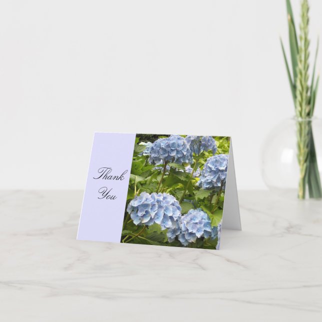 Tackkort med Blå Hortensia (Framsida)