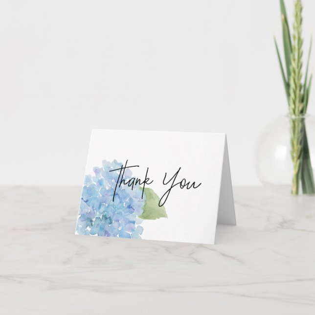 Tackkort med blå Hydrangea (Framsida)