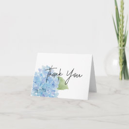 Tackkort med blå Hydrangea