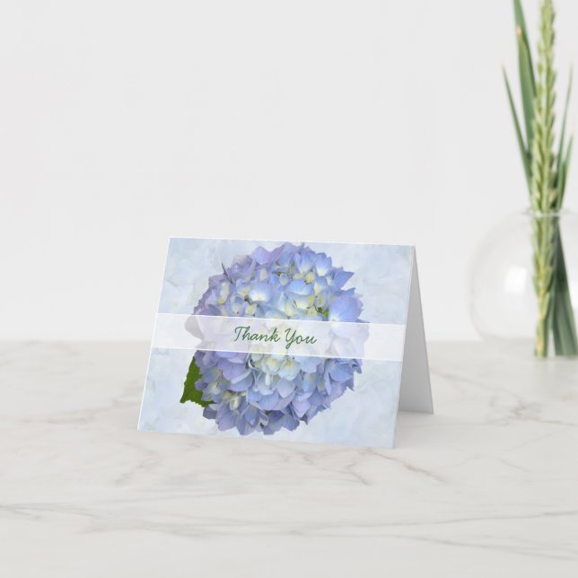 Tackkort med Blå Måne, Vikt Hortensia Notkort (Framsida)