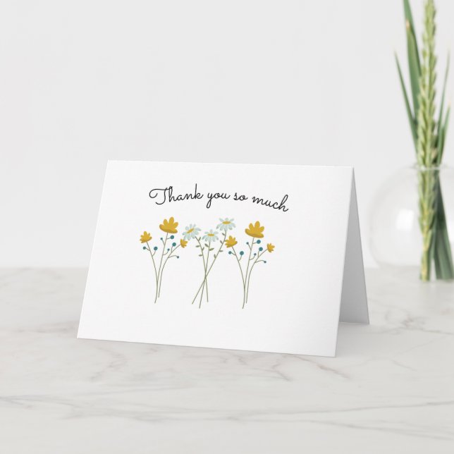 Tackkort med blommig design (tom insida) (Framsida)