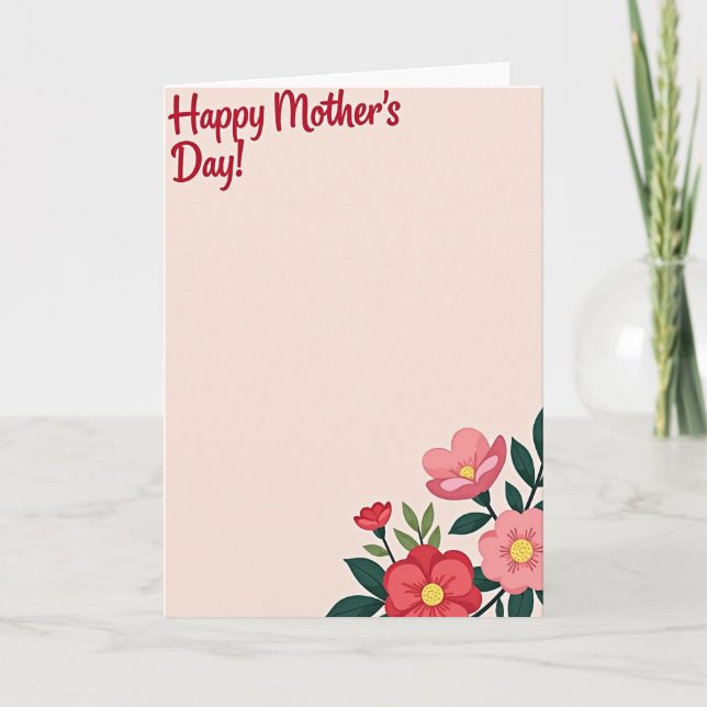Tackkort med blommotiv kort (Framsida)