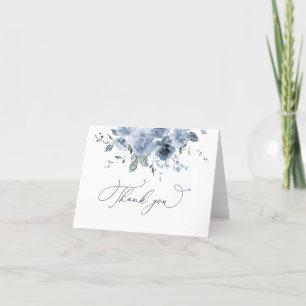 Tackkort med dammig blå blomma