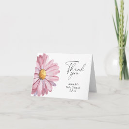 Tackkort med elegant rosa vildblomma