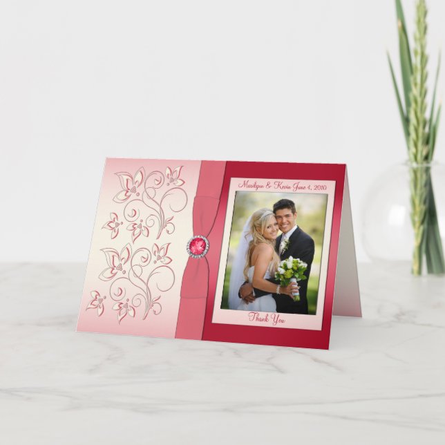 Tackkort med Foto av Watermelon PInk (Framsida)