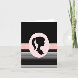 Tackkort med Girly Silhouette
