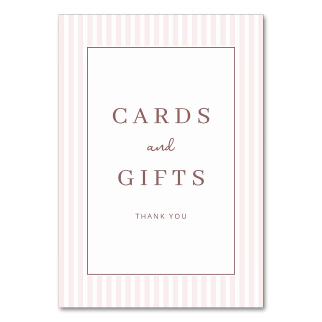 Tackkort med Grateful Pink Serif Bordsnummer (Framsidan)